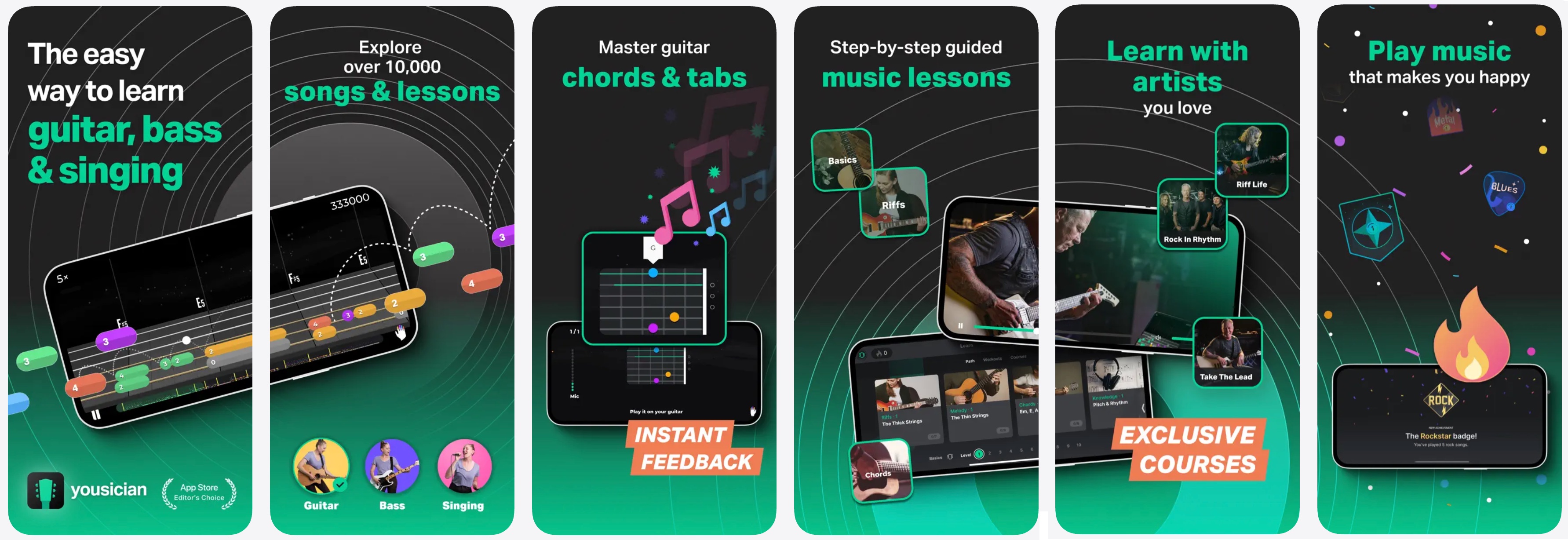 Yousician app interface showing gamified piano learning with real-time feedback