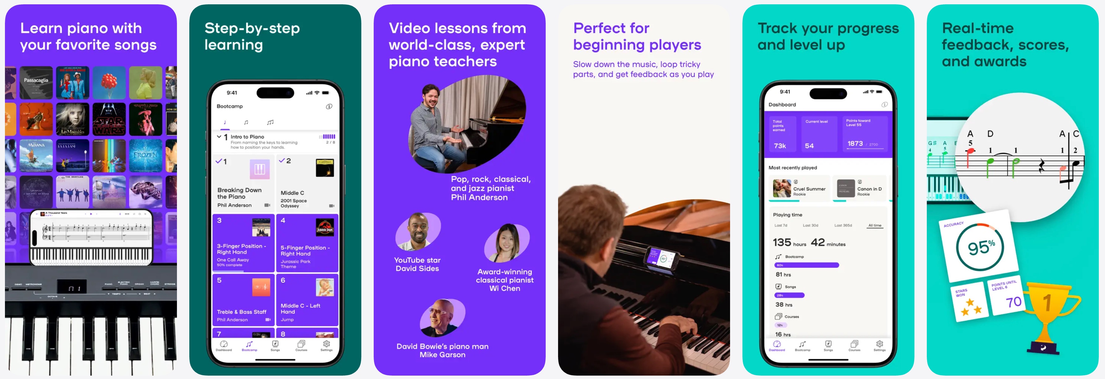 Playground Sessions app interface showing piano learning with Quincy Jones curriculum