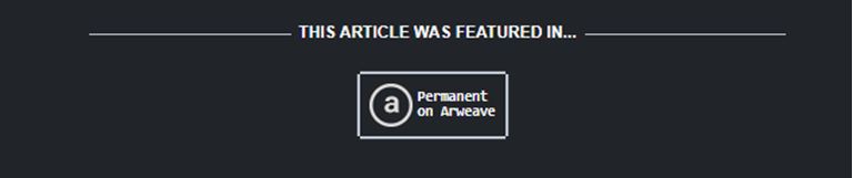 New Partnership with Arweave