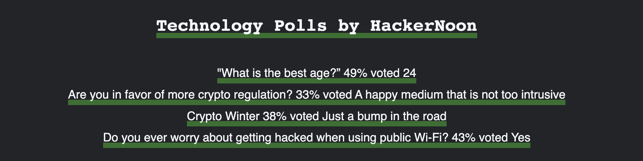 HackerNoon Polls Results