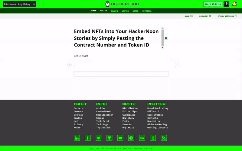 Embed NFTs into your HackerNoon Stories
