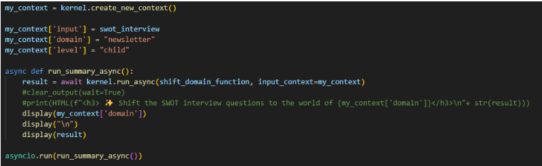 Calling the semantic function