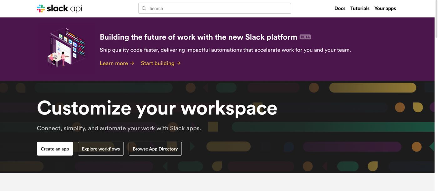 Slack Api Website