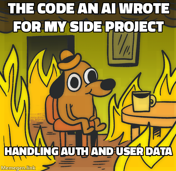 The code an AI wrote for my side project, handling auth and user data