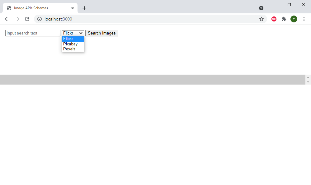 Simple Web Application for Testing Images Services APIs