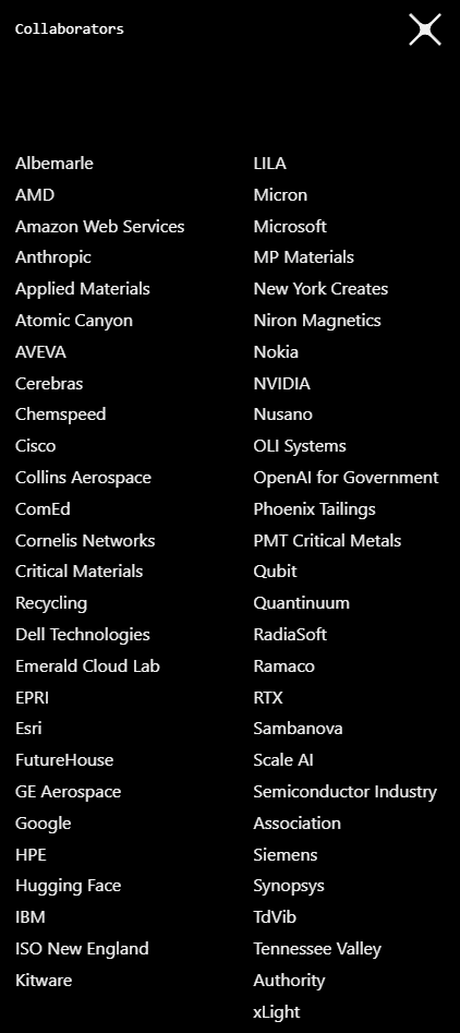 Genesis Mission Collaborators
