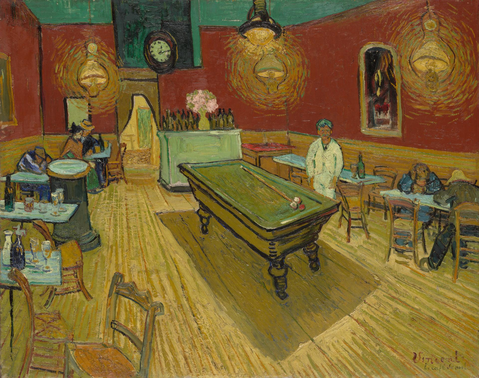 Le café de nuit (The Night Café) by Vincent van Gogh. Image source The Yale University Art Gallery (open access).