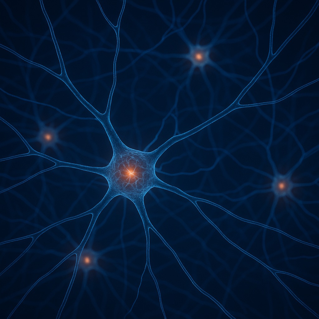 Neurons in human brain. Illustration created by the author using DALL-E 3.