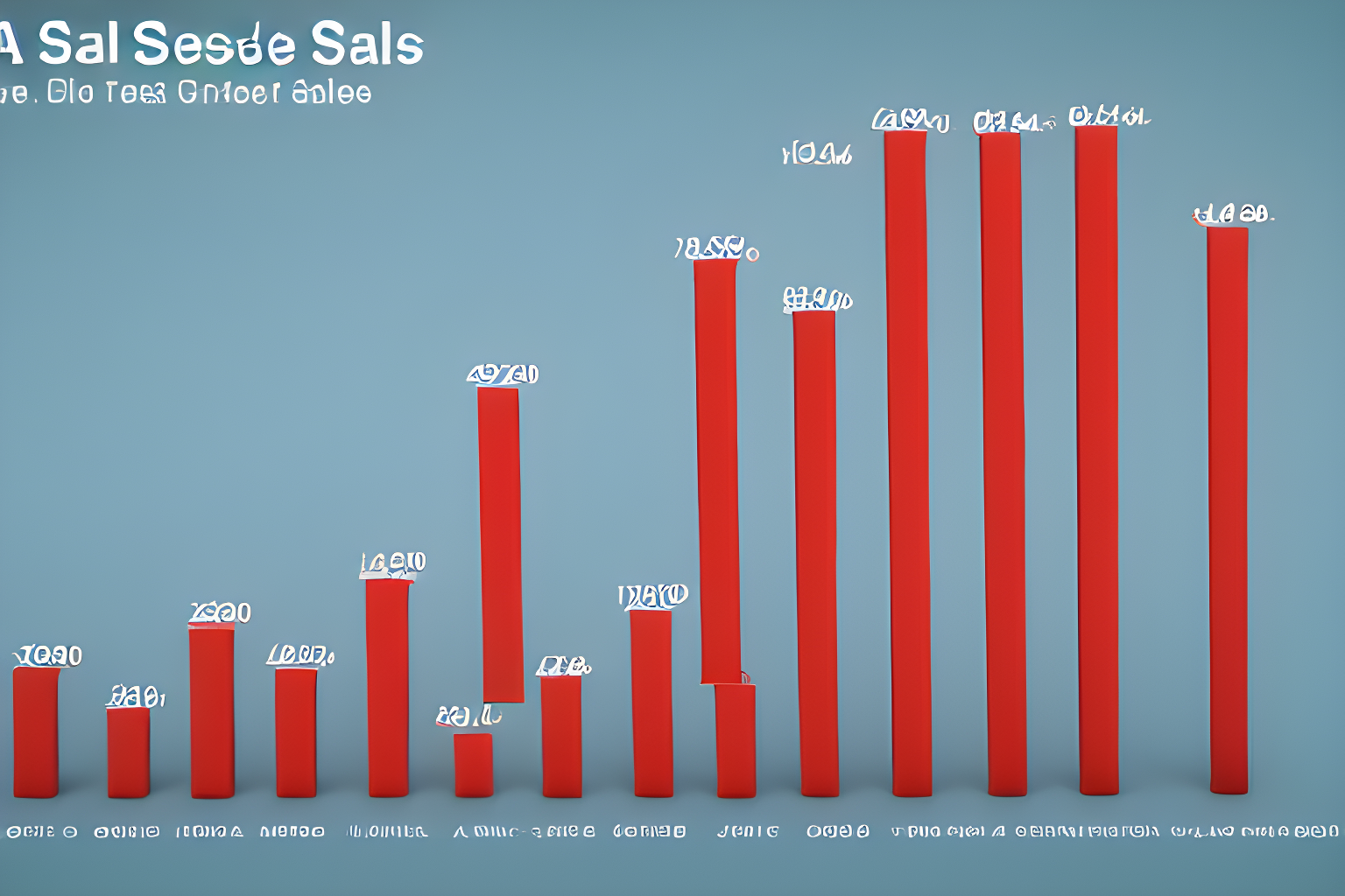 A 3D sales chart