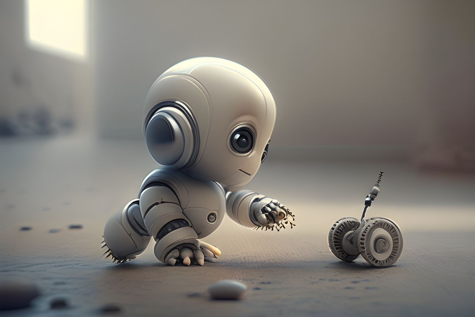 a baby robot taking its first step