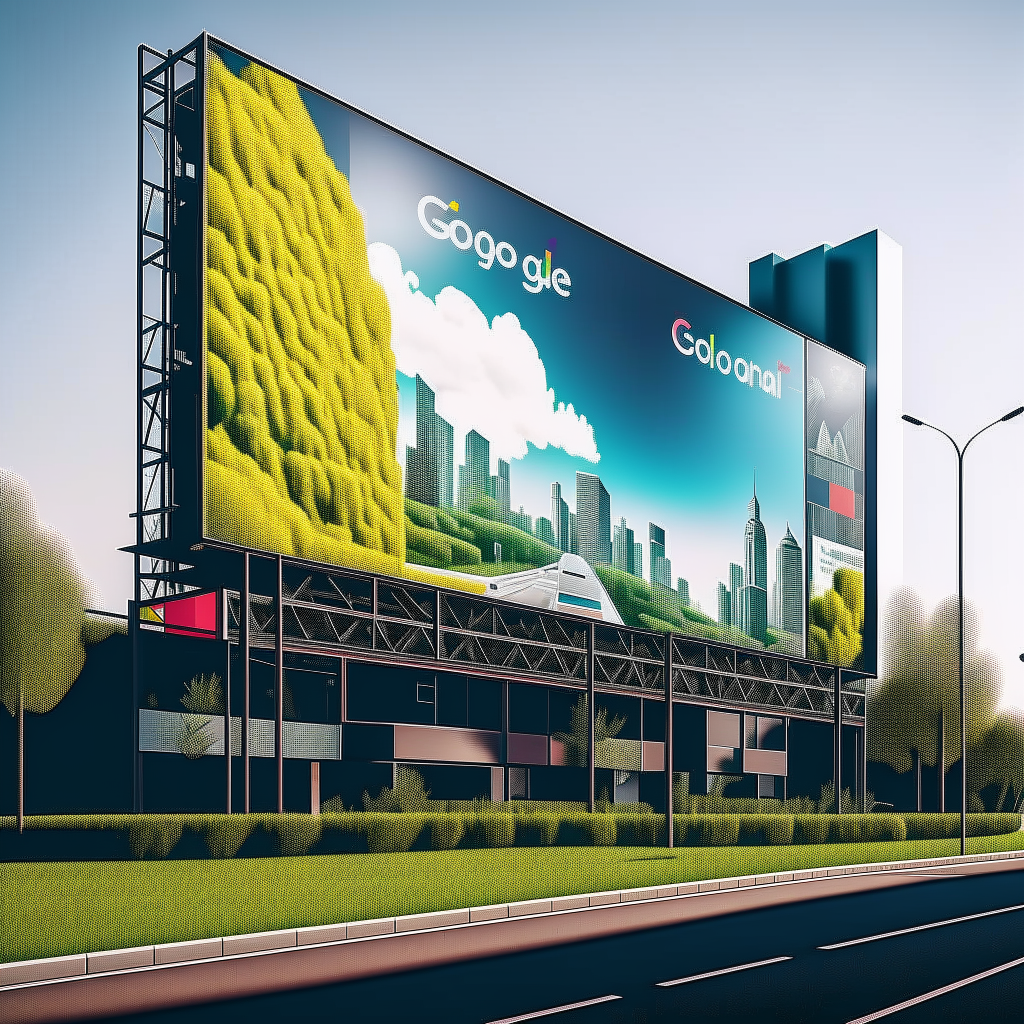 a big google billboard besides the road