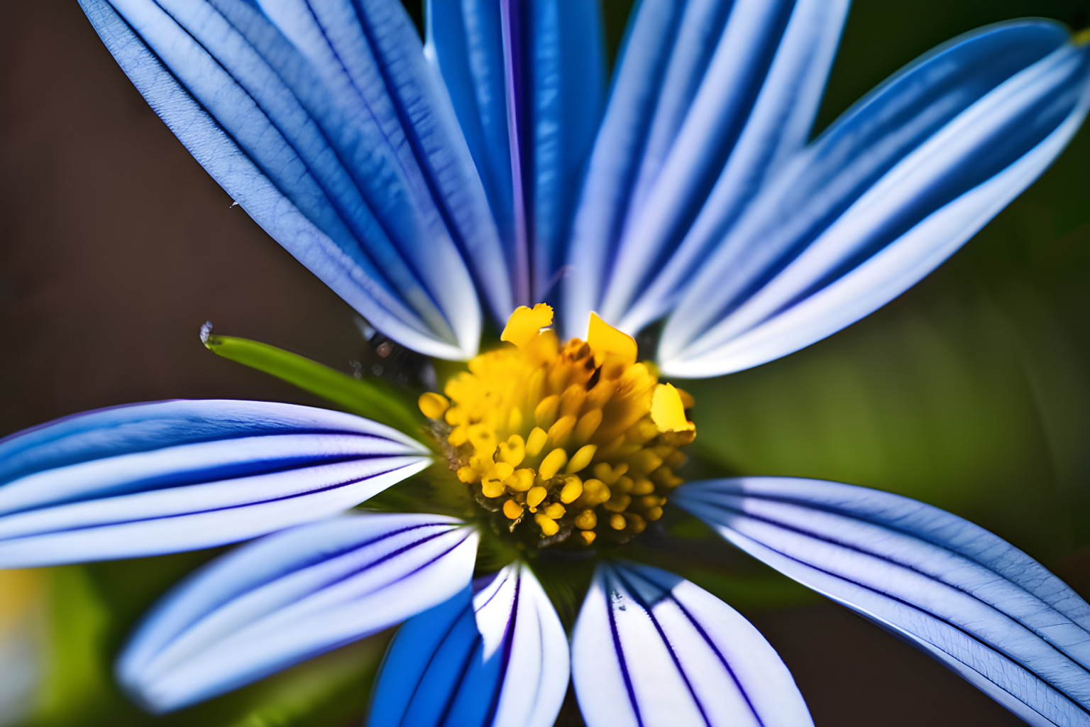 a blue flower blooming