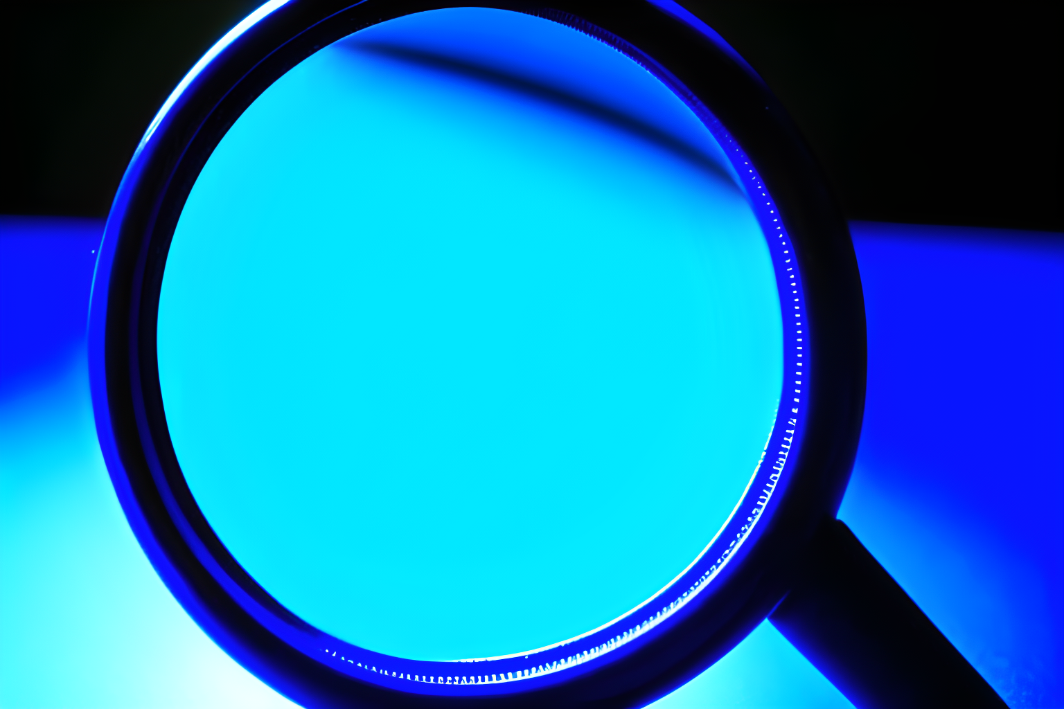 a blue magnifying glass