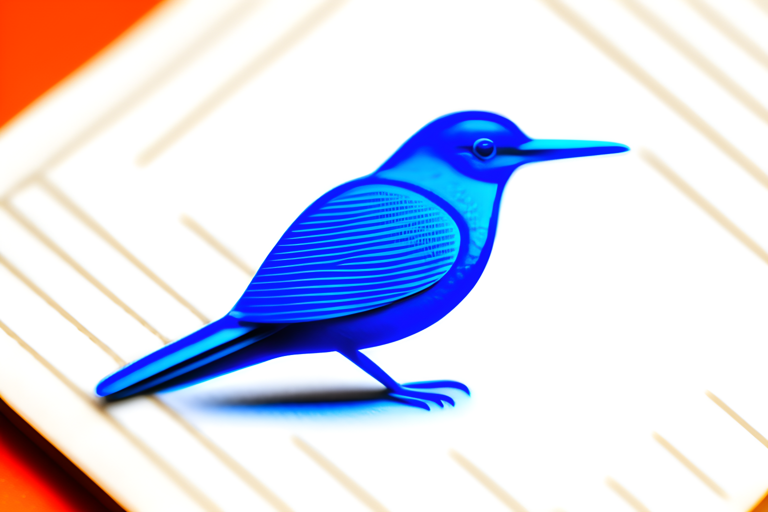 a blue stamp of a bird on a letter