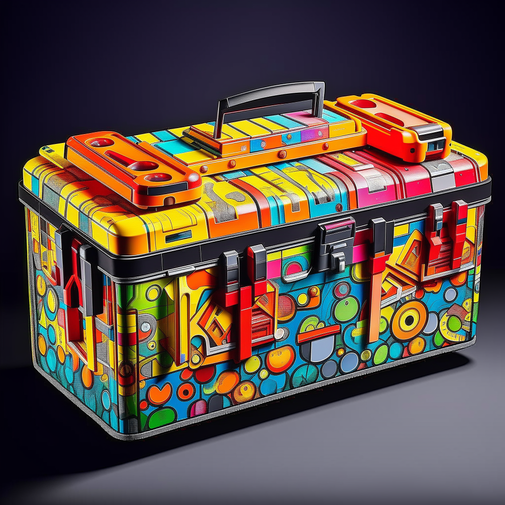 a bright and colorful toolbox