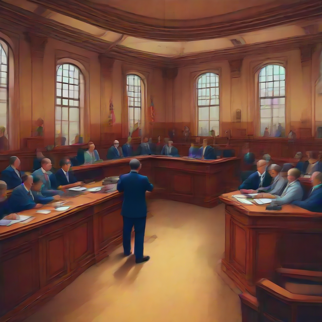 a busy courtroom