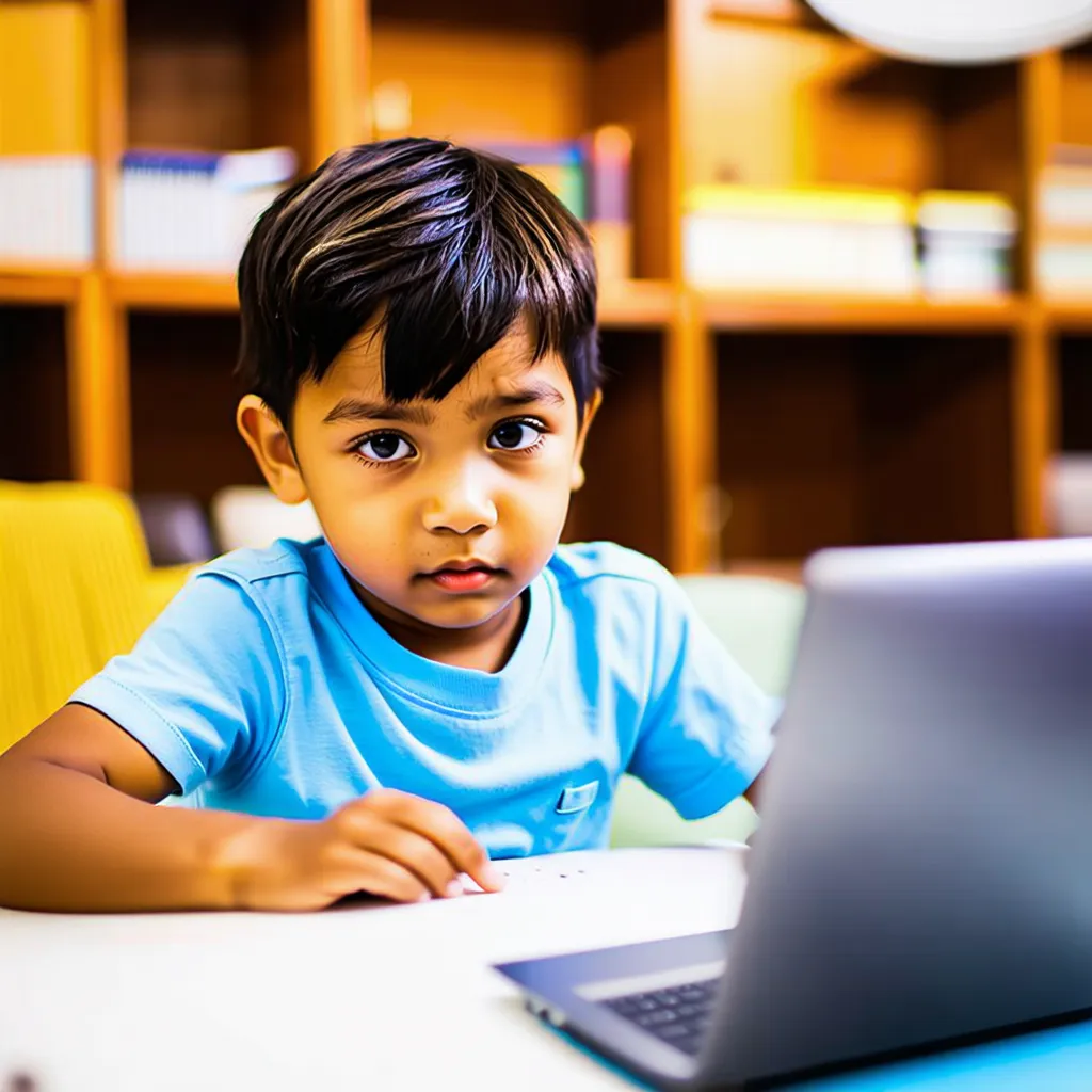 a child watching a youtube video