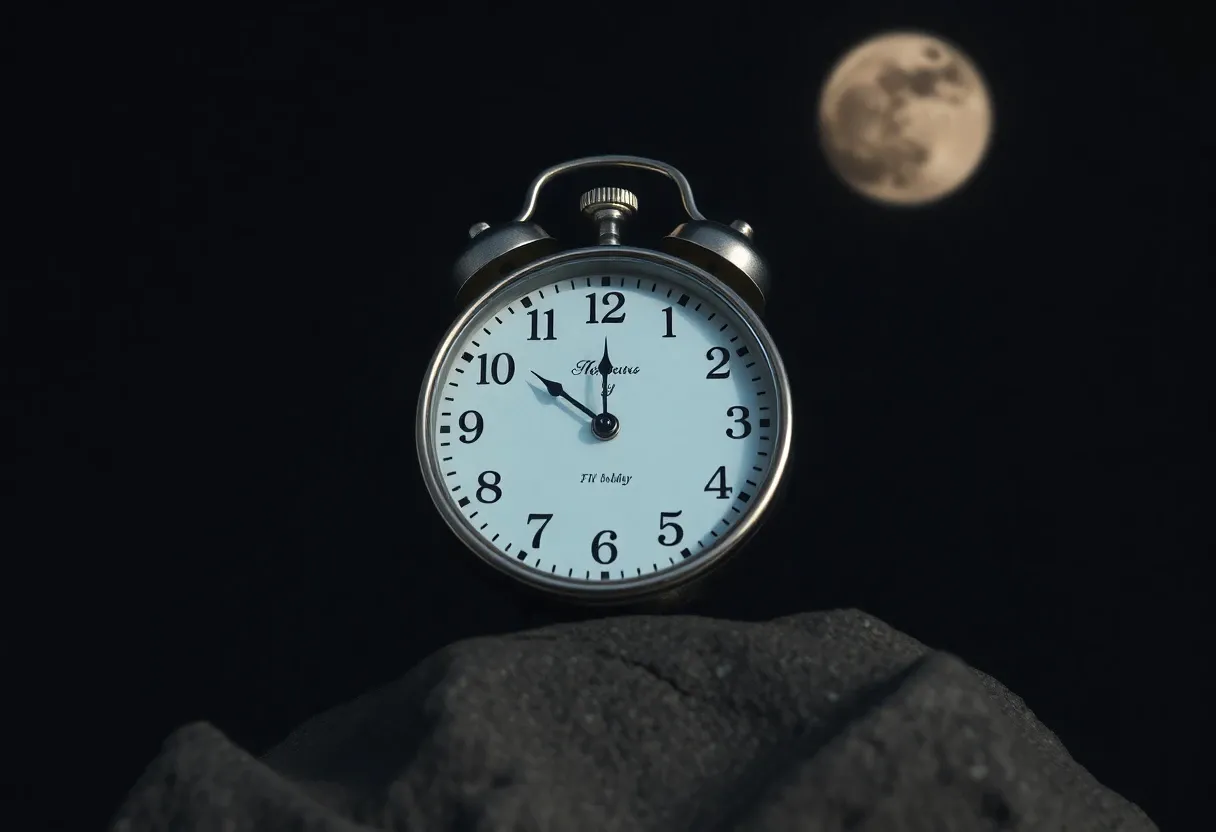 a clock on the moon