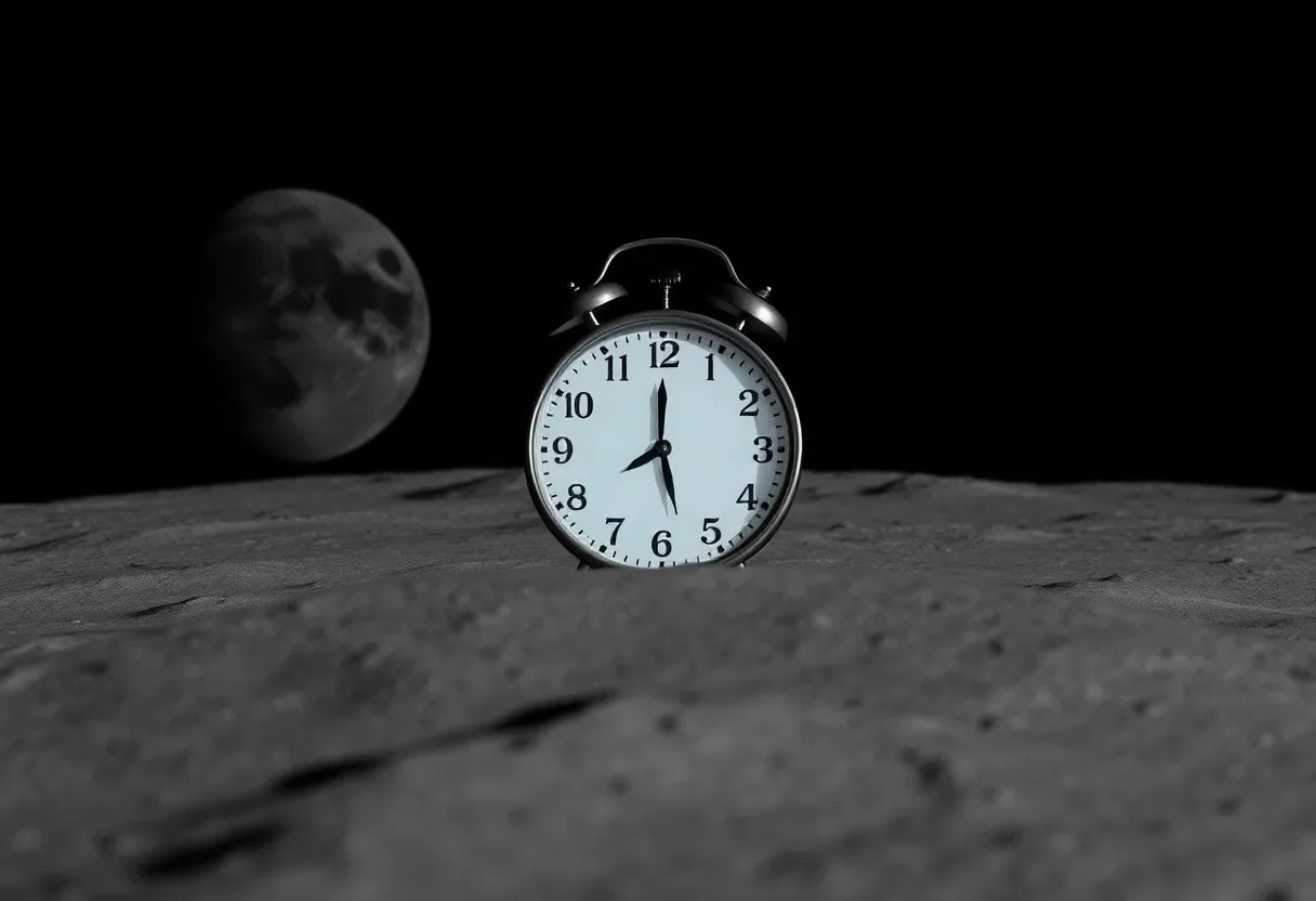 a clock on the moon