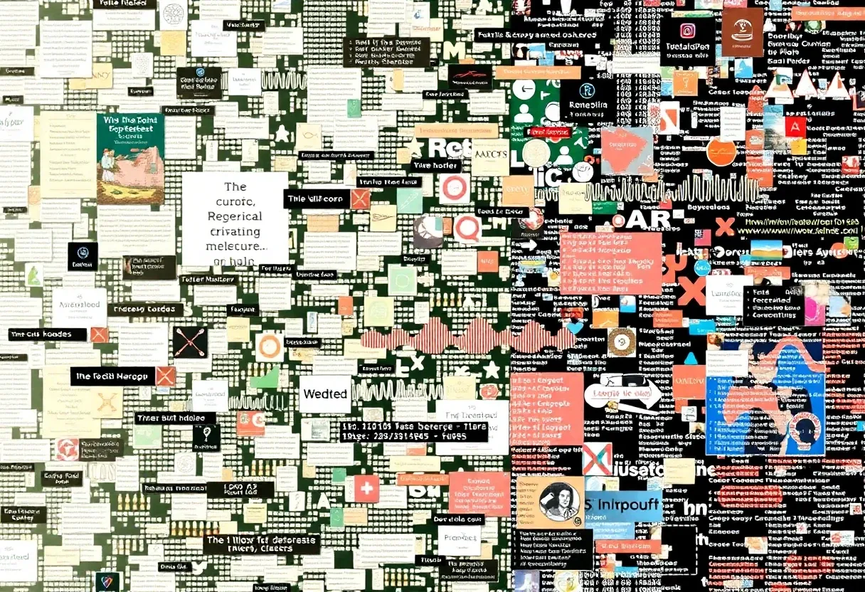 a collage of arbitrary data from different sources