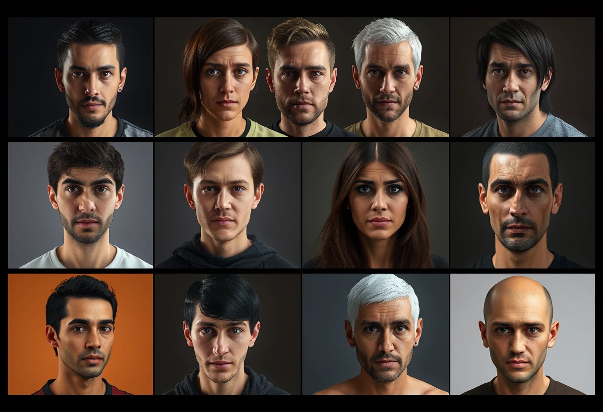 a collection of ai generated headshots