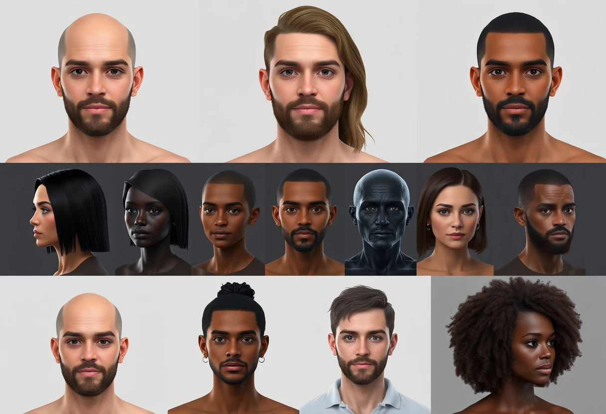 a collection of ai generated headshots