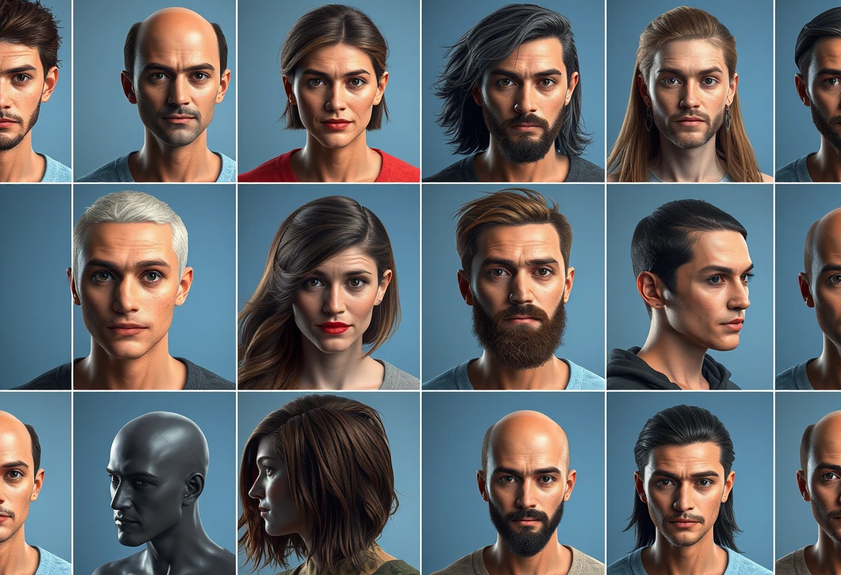 a collection of ai generated headshots