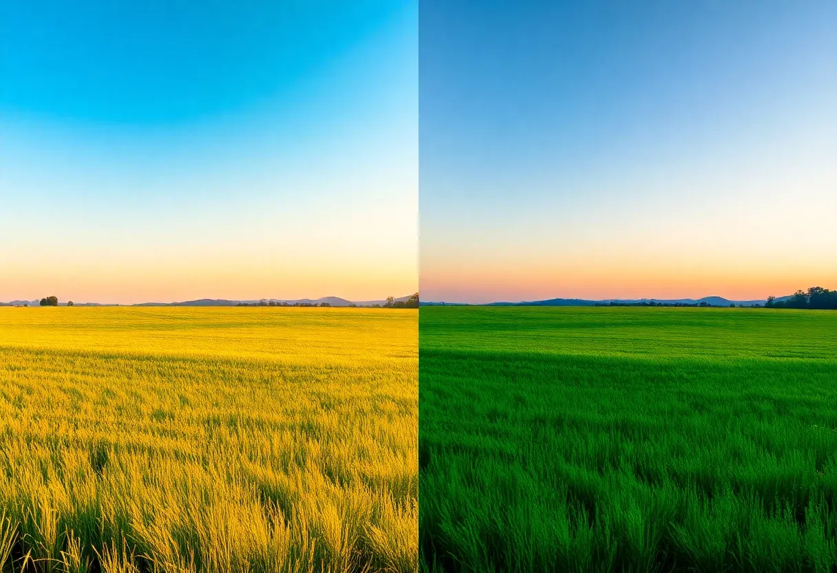 a colorful clear transition between two images