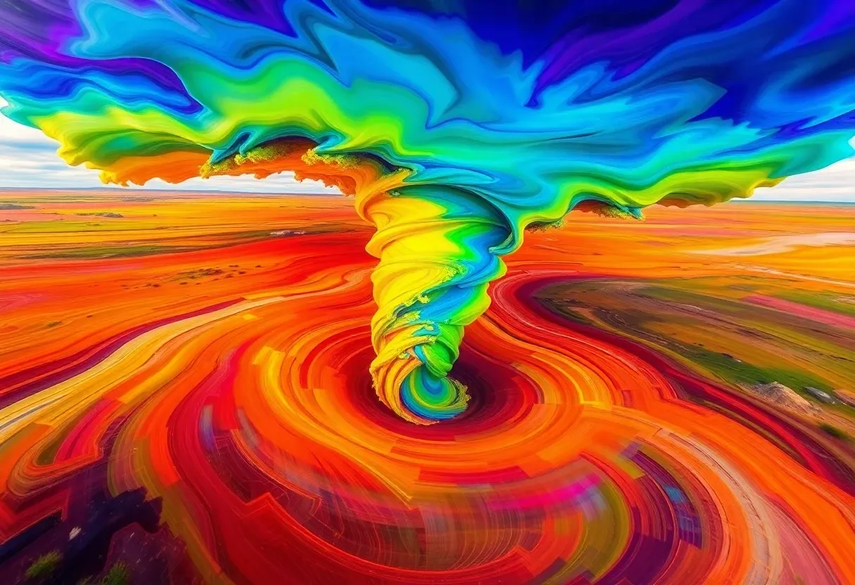 a colorful tornado abstract