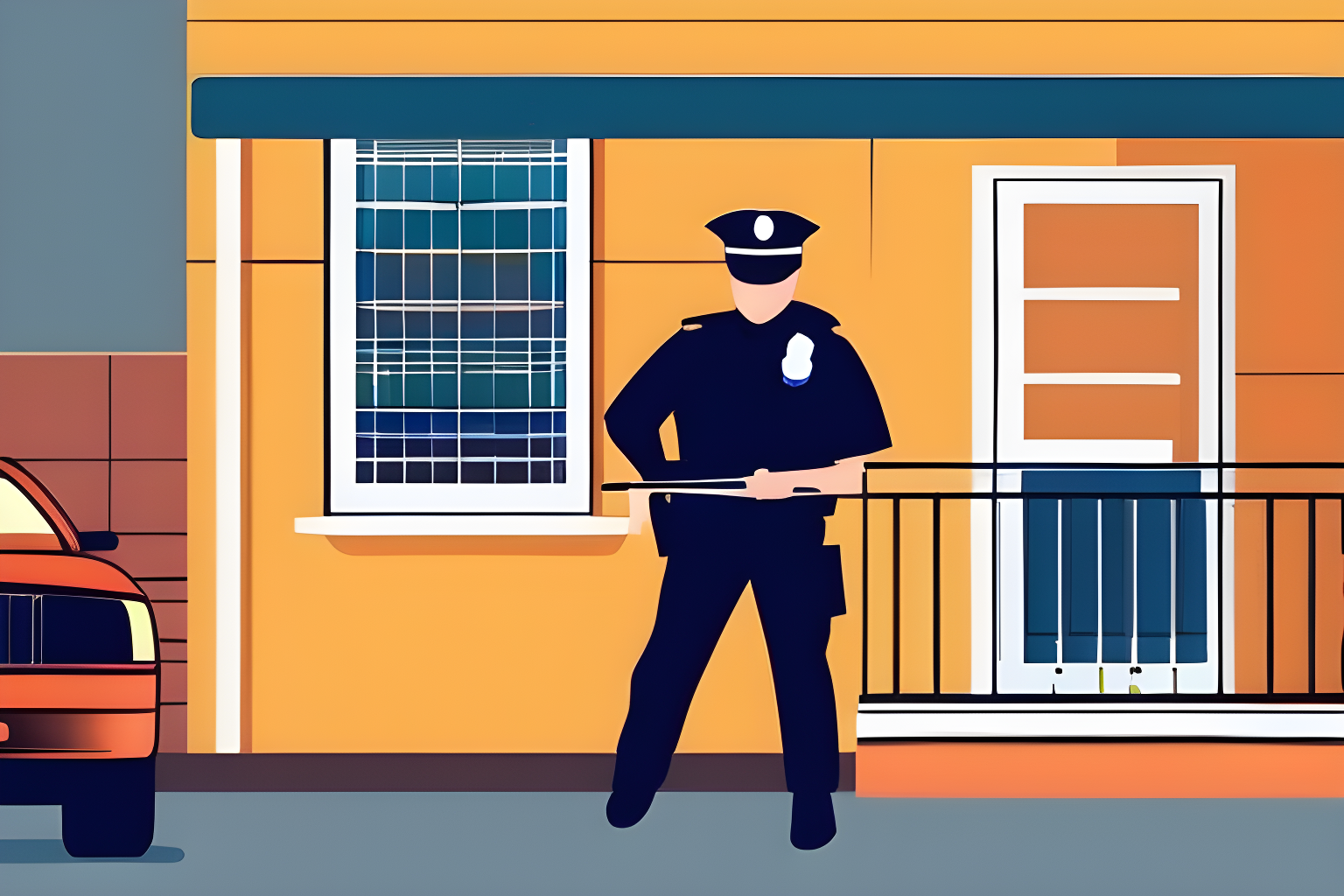 A cop refused entry inside a house