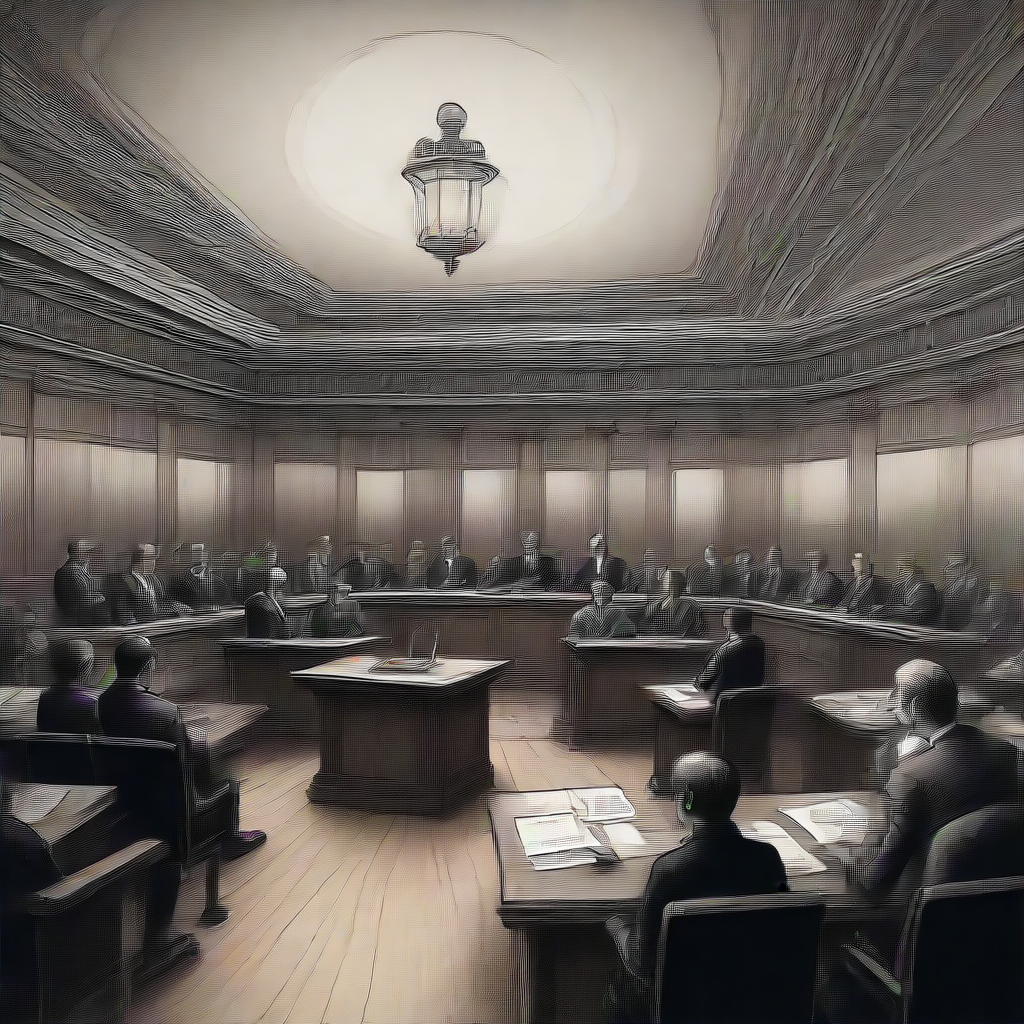 A court room in session