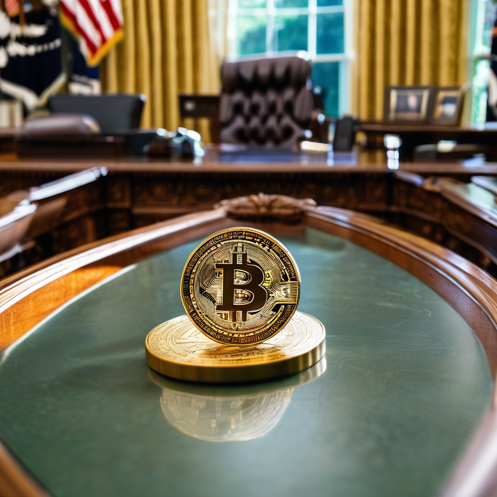 a crypto coin sitting in the oval office