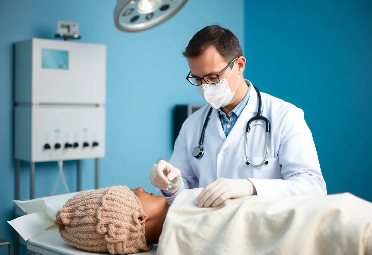 a doctor taking care of patient