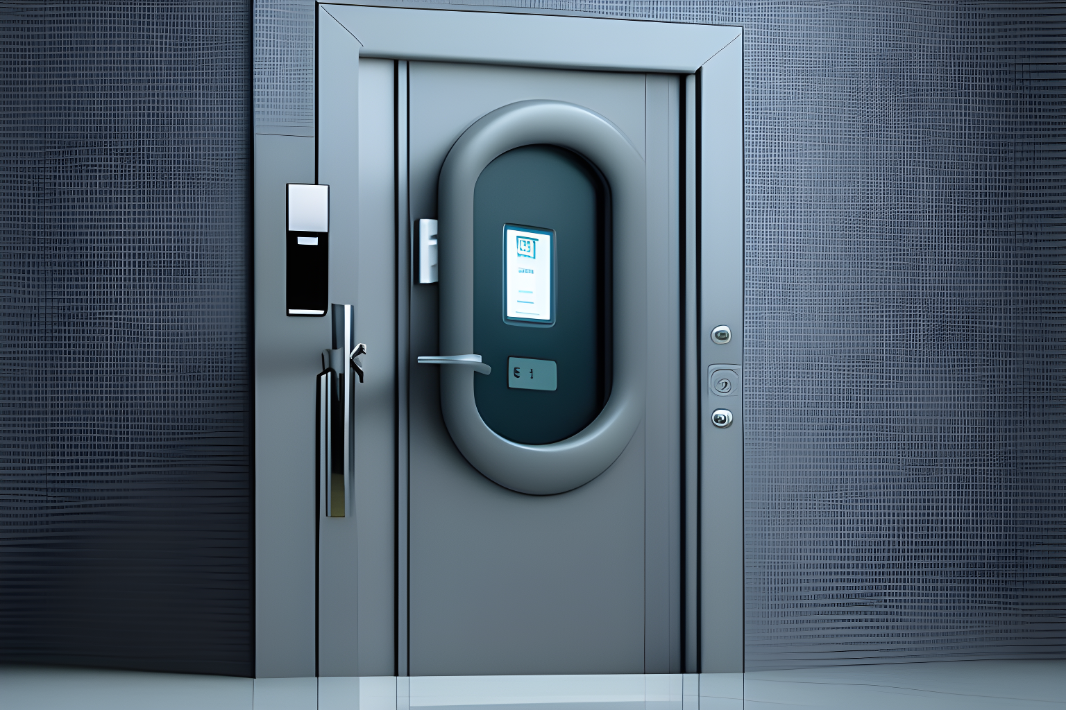 A door requiring biometric verification