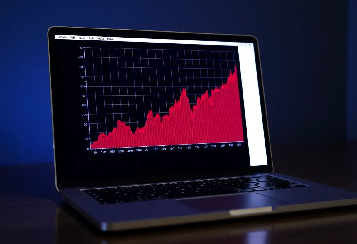 a failure graph on a laptop screen