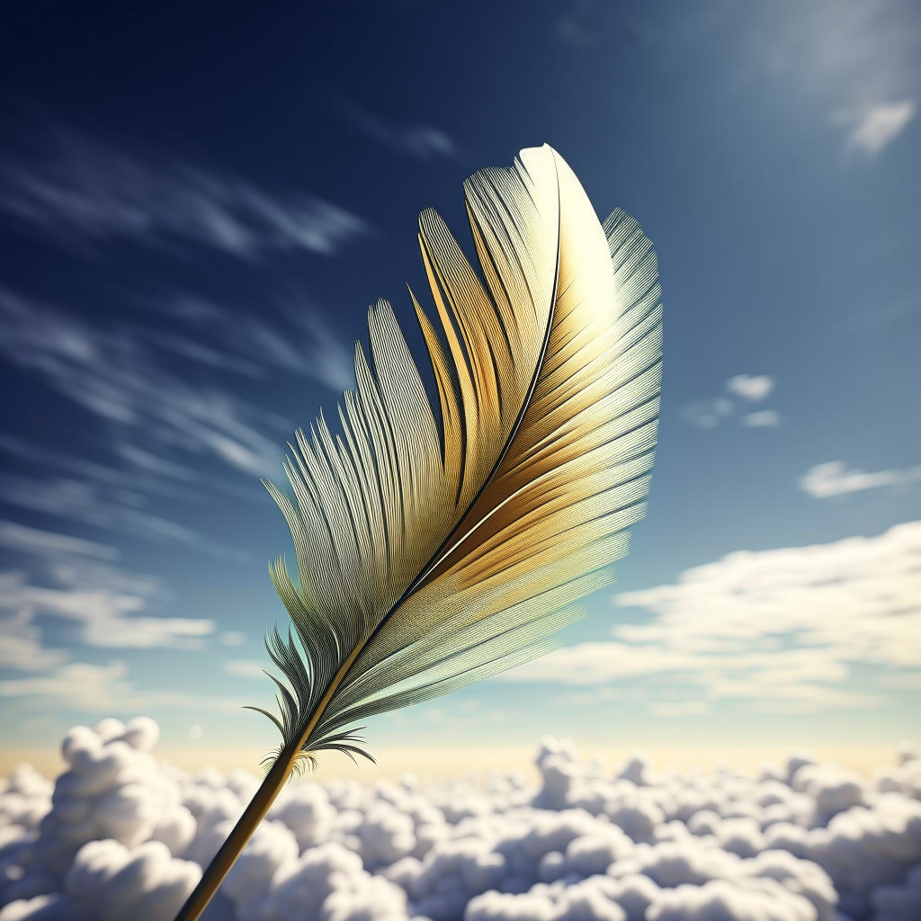 a feather floating in the air