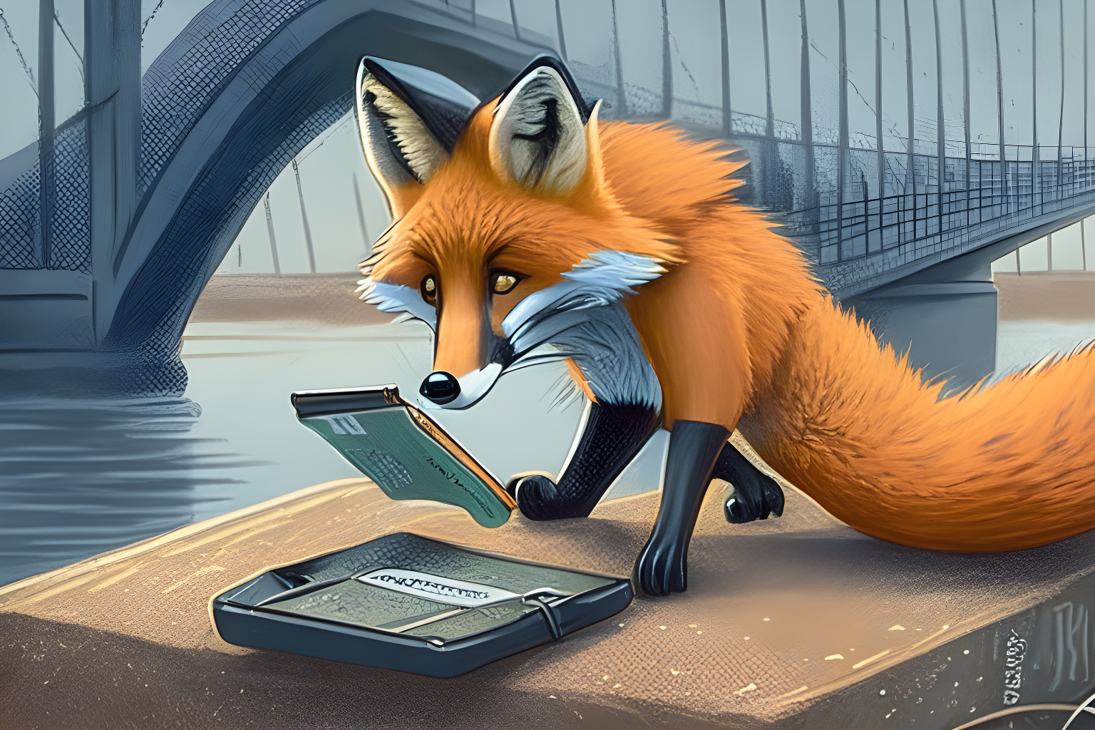 a fox hacking a wallet to cross the web3 bridge