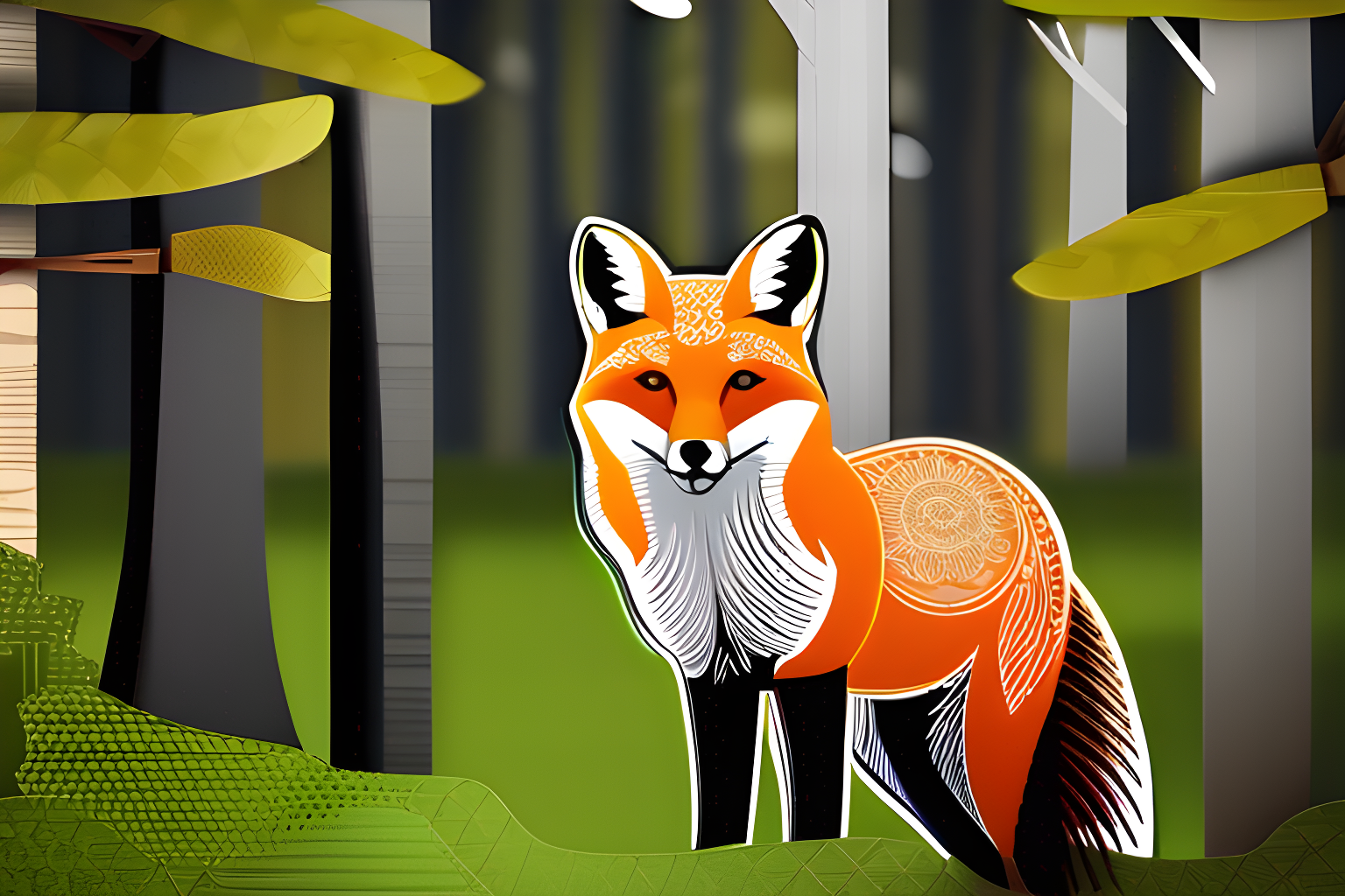 a fox in the woods