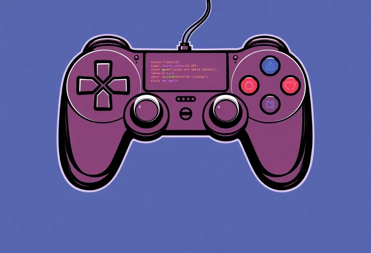 a game controller drawn with code