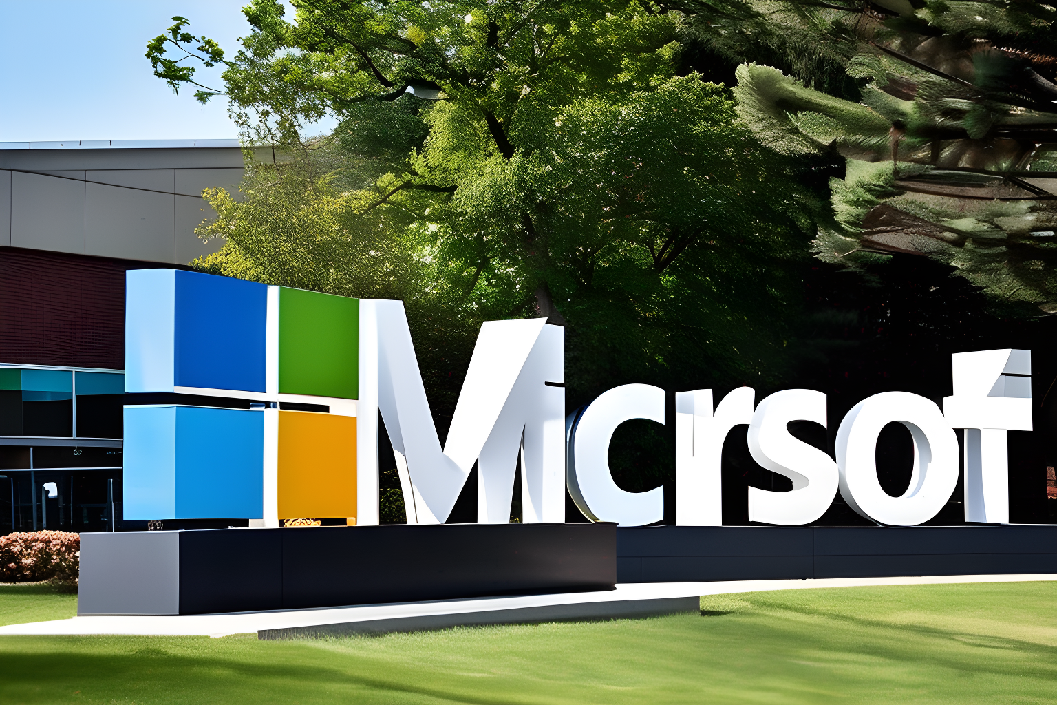 a giant microsoft logo