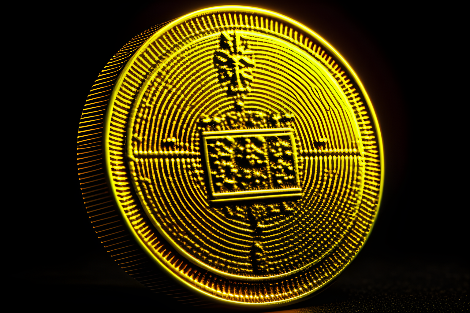 a gold coin with a crown on top of it