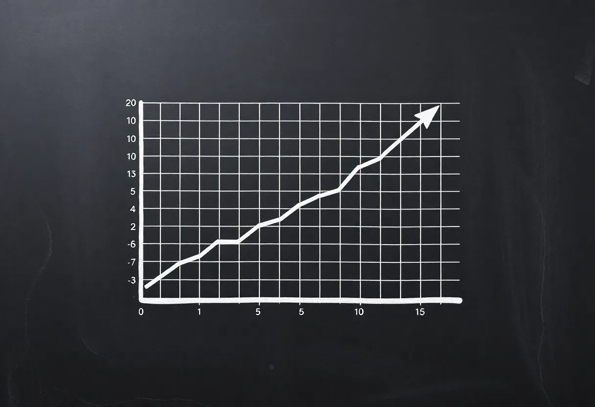 a graph on a chalkboard