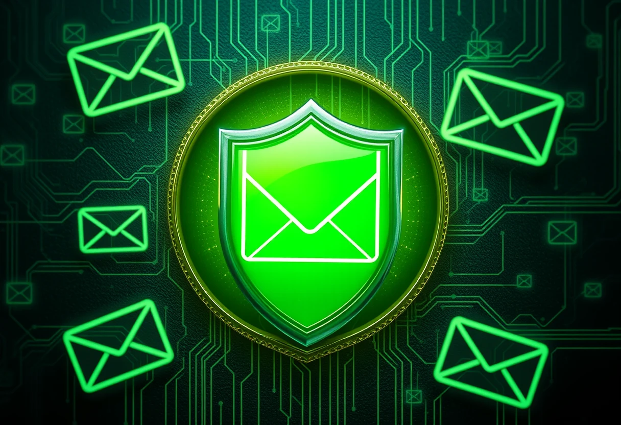 a green shield protecting e-mails