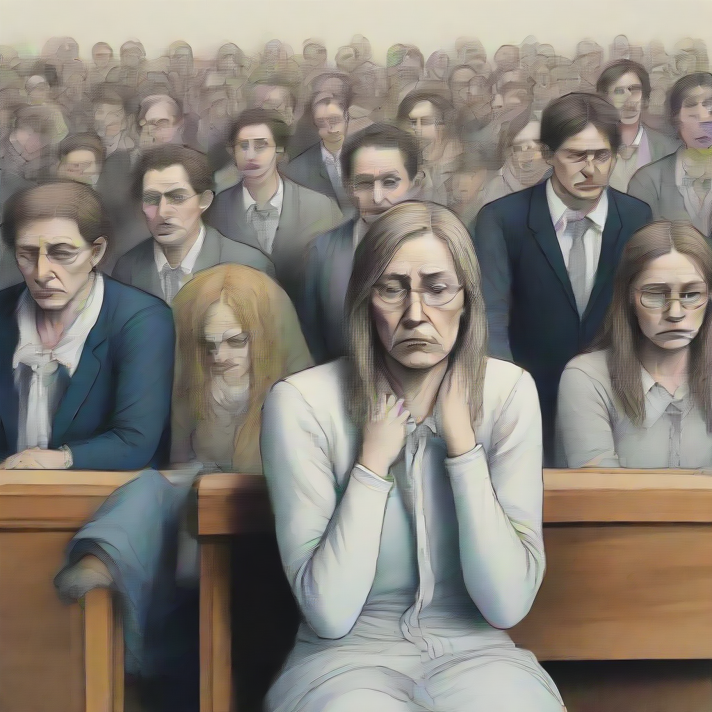a group of weeping people in court