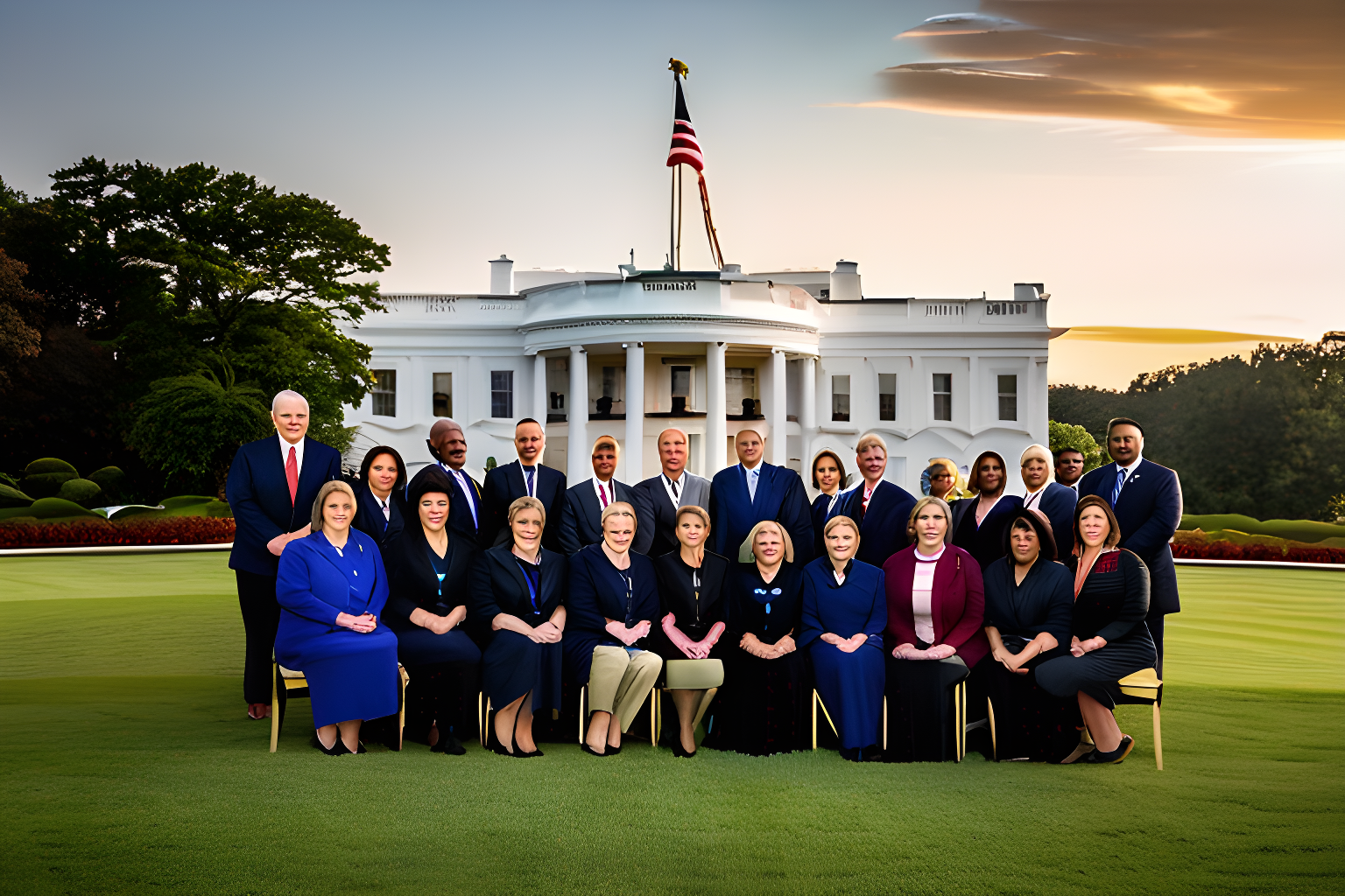A group photo of whitehouse staff