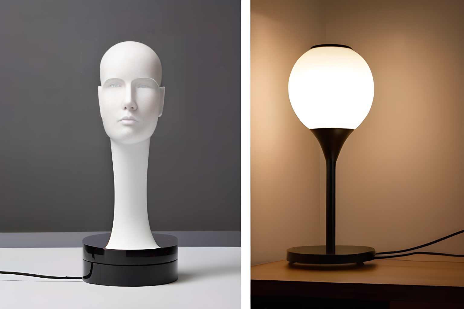 A humanoid sculpture that doubles as a lamp
