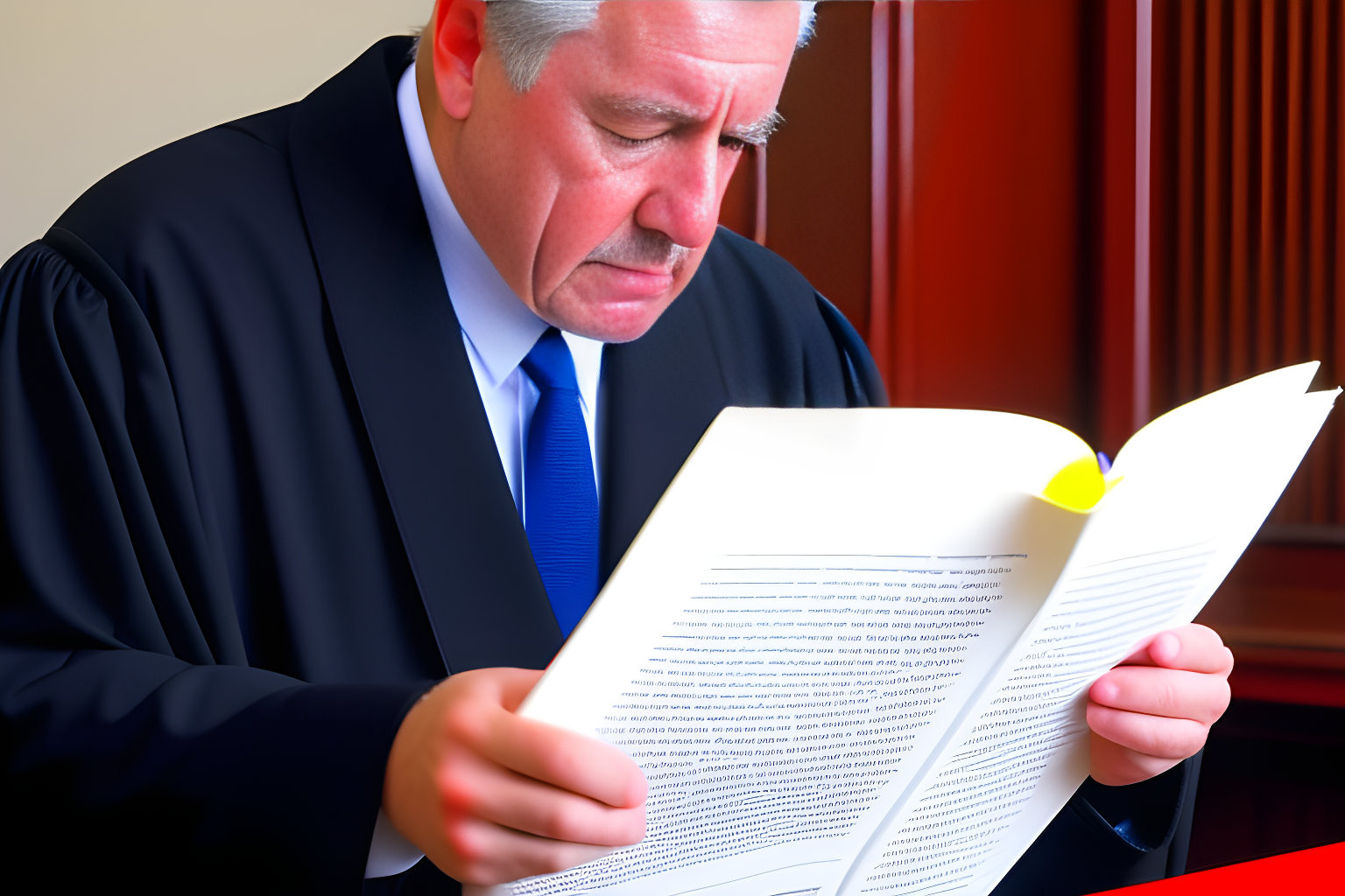 a judge reading a list of violations