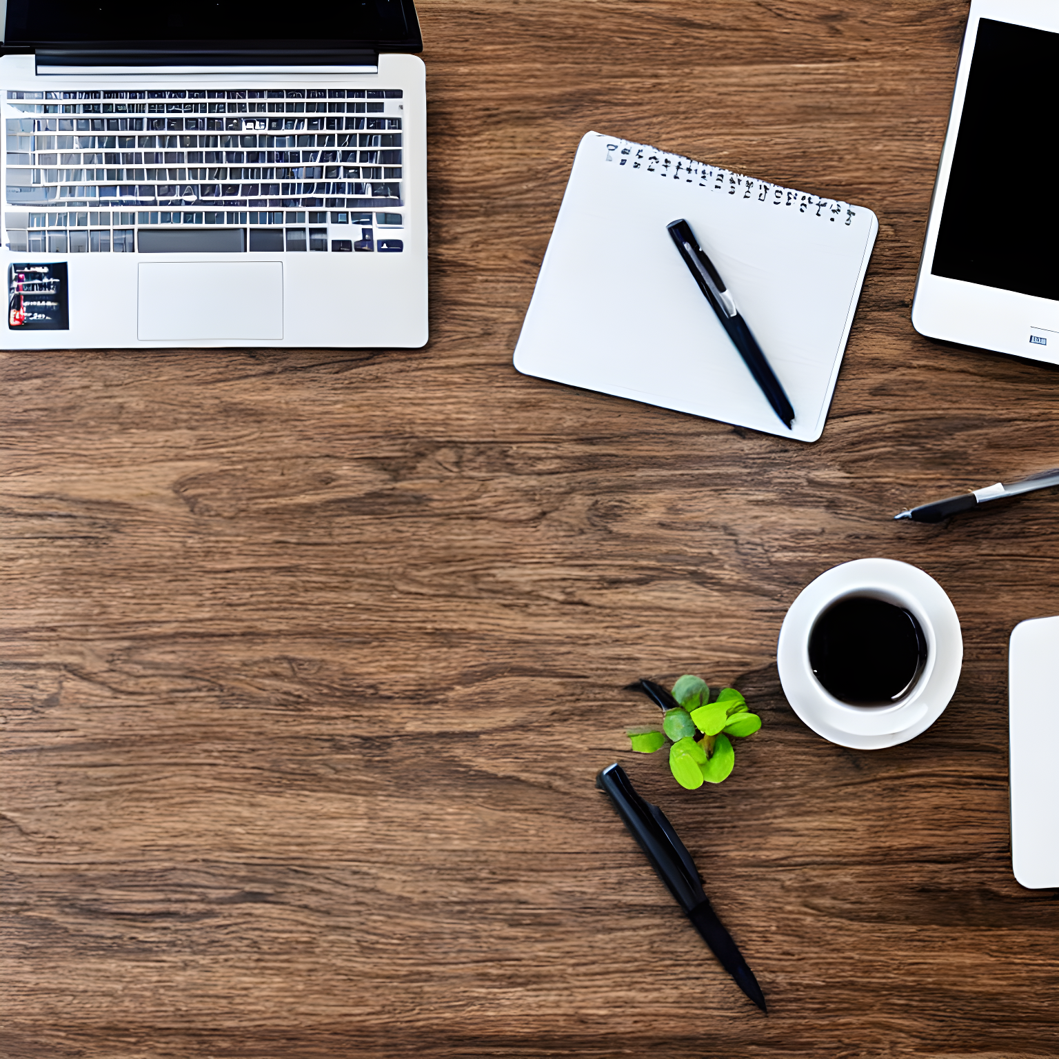 a laptop and pen on table