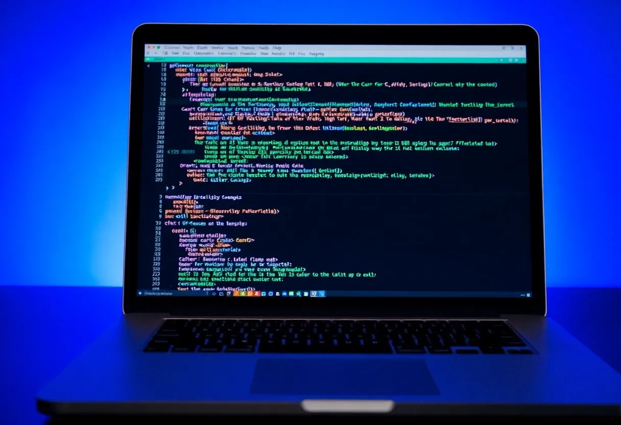 a laptop displaying a code debugging screen