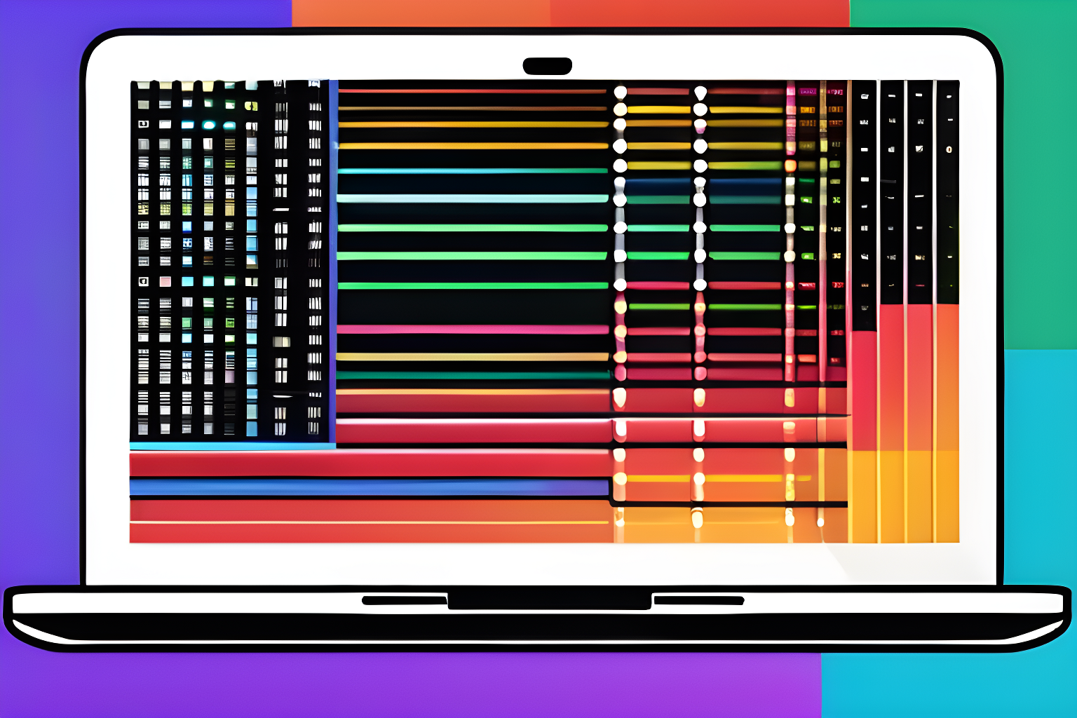 a laptop displaying arbitrary lines of code